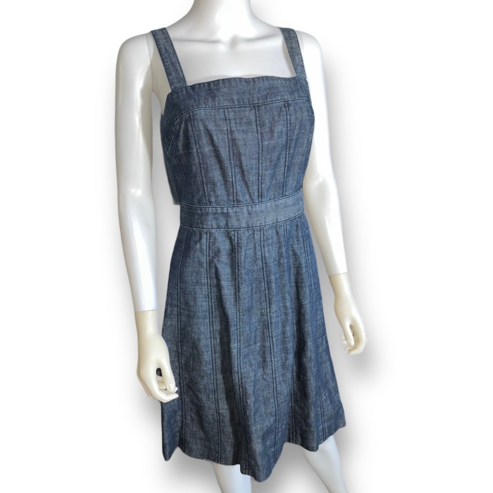 GAP Vintage Y2K Jean Denim Chambray Knee Length Apron Tank Jumper Dress 6